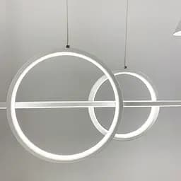 Видовжена біла LED люстра з 2 конусними плафонами Line.F Довжина 120 см - мініатюра 2
