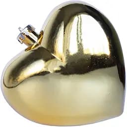 Ялинкова іграшка Серце Linhai 15 см глянцевий золотистий (890346)