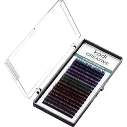 Накладні вії з кольоровим кінцем Kodi Professional завиток C 16 рядів 0.07 мм 10-11 мм упаковка Creative Collection чорні