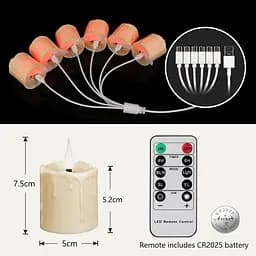 Водонепроникні світлодіодні чайні свічки FREEPOWER 12 шт. з пультом дистанційного керування таймером мерехтливі