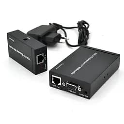 Активний подовжувач VGA сигналу до 300m по витій парі Cat5e / 6e, 1080P, Black, BOX