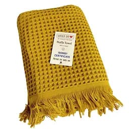 Вафельний рушник Lovely Svi - бавовна-  для ванної, готелів, спа - XXL 90х180 см -Жовтий (402437)