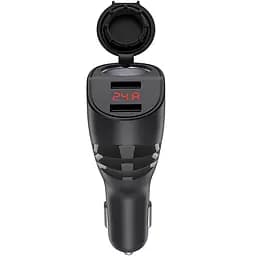 Автомобільний зарядний пристрій Hoco Z34 Display Black 3.1 A 2 USB + Cigarette Lighter Car - мініатюра 2
