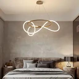 Кольцевая латунная люстра с гибкой LED лентой Ø85 см (кольцо 60 см) | Ст. Y 410-600 AB | Line F