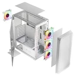 Корпус LogicConcept PORTOS MESH+GLASS ARGB fans 4x120 мм WHITE без БЖ ATX (AT-PORTOS-20-0000000-0002) - мініатюра 4