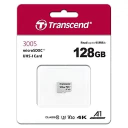 Карта пам'яті Transcend 128GB microSDXC class 10 UHS-I U3 A1 (TS128GUSD300S) - мініатюра 2