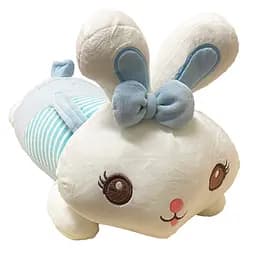 Детская мягкая игрушка "Зайка" L1122(Blue) игрушка с пледом, размер 60 см