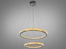 Підвісна LED люстра Diasha 66081/600+400CH, хром, 82 W, освітлення 10-22 м2