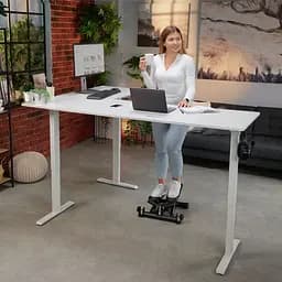 Комп'ютерний кутовий стіл Di Volio Trani з регульованою висотою правий, білий - мініатюра 10