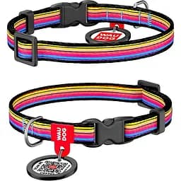 Нашийник для собак Waudog Nylon Лінія 1, c QR паспортом, пластиковий фастекс, 35-58х2, 5 см - мініатюра 3