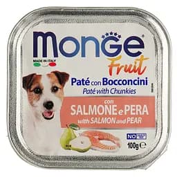 Вологий корм Monge Dog Fruit з лососем та грушею, 100 г (70013246) - мініатюра 2