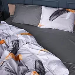 Простирадло MirSon Сатин 22-1381 Black and Feathered 110х160 см (2200010477146)