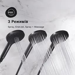 Душова система ShowerSpot з термостатом Am.Pm Like black matt F0780422, Чорний матовий - мініатюра 7