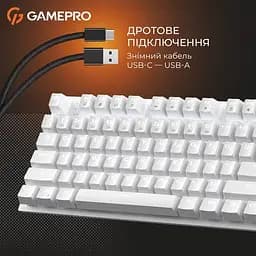 Клавіатура дротова GamePro Genesis Joker Outemu Red Swithes USB White (MK124W) - мініатюра 9