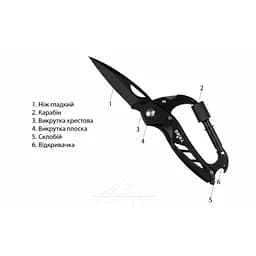 Ніж Tribe Carabiner Knife (T-MG-0014-black) - мініатюра 7