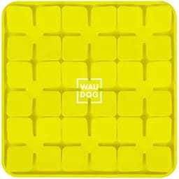 Миска-килимок для собак та котів Waudog Silicone для пошуку корму 205х205х17 мм жовтий