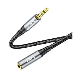 Кабель подовжувач mini-Jack 3,5 Male — mini-Jack 3,5 Female HOCO UPA-20 2 м, GOLD Stereo Jack, Black - мініатюра 3