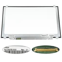Матриця 17.3" N173HCE-G32 1920х1080, 40pineDP, IPS , 120HZ, колір 16.7M 99% sRGB, LED, SLIM вертикальні вушка, матова, роз'єм зліва внизу для ноутбука
