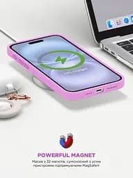 Силиконовый чехол с MagSafe для Apple iPhone 16 Plus, ICON2 MagCase, фиолетовый, противоударный, панель с мягкой подкладкой, защита всего корпуса, поддержка беспроводной зарядки, совместим с защитными стеклами и пленками, ArmorStandart (ARM80187) - мініатюра 9
