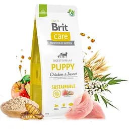 Сухий корм для цуценят Brit Care Dog Sustainable Puppy, з куркою та комахами, 3 кг - мініатюра 2