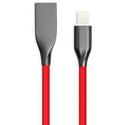 Кабель PowerPlant USB - Lightning, 1м, силикон, красный