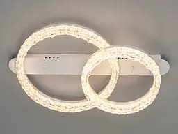 Стельова LED-люстра Diasha MX78203/400+300WH 65W, 2 кільця, 3 кольори світла, 40x66 см, настінний вимикач - мініатюра 2