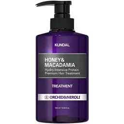 Поживний кондиціонер з медом та олією макадамії Honey & Macadamia Protein Hair Treatment Orchid&Neroli Kundal 500 мл