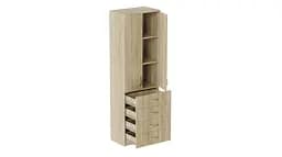 Шкаф Анжело Ferrum-decor на 3 полок с 2 дверями и 4 ящика 1900x600x380 ДСП Дуб Сонома 16 мм (FRD-104992)