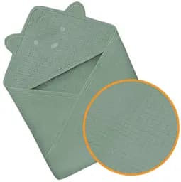 Рушник з капюшоном Lionelo Muslin Hooded Towel Green Forest 80х80 см - мініатюра 3