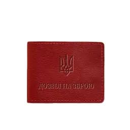 Шкіряна обкладинка для дозволу на зброю червона - мініатюра 6