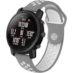 Ремінець BeWatch sport-style для Xiaomi Amazfit Stratos Сіро-Білий (1020142.2)