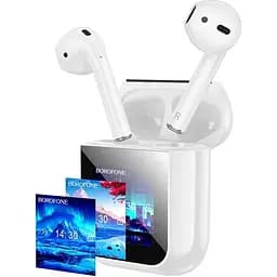 Наушники беспроводные Borofone BW86 Brocade true wireless BT headset with touch screen белый