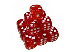 Настольная игра Games 7 Days Кубик D6 прозрачный с точками (красный) , 1 шт. (g7dtransd6dotsred)