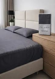 Простыня на резинке 160х200+30 см темно-серая