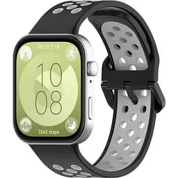 Ремінець DK CDK для Huawei Watch Fit 4 Pro Silicone Sport Band Nike (017791) (black / grey) - мініатюра 2