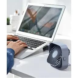 Портативний міні-вентилятор Topk K50 USB charging 360° rotating Gray - мініатюра 7