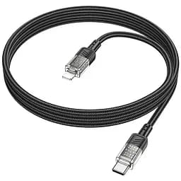 Дата кабель Hoco U129 Spirit Transparent Type-C to Lightning 27W (1.2m) Black - мініатюра 3
