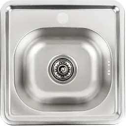 Кухонна мийка Рlatinum Декор 3838 з нержавіючої сталі 0.6 мм квадратна 38x38 см (000000214)