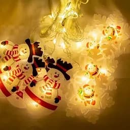 Гірлянда-штора 3D Сніговики та сніжинки XPRO 3 м x 70 см 95L WW теплий білий (44943-_357)