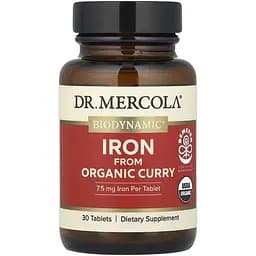 Залізо з органічного карі Dr. Mercola Iron From Organic Curry 30 таблеток
