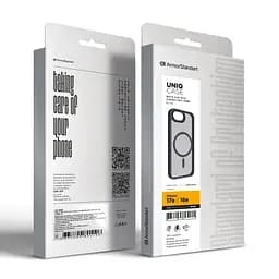 Чехол для Apple iPhone 16e/17e, Uniq MagCase, черный, противоударный, панель-накладка с MagSafe, ударопрочный TPU+PC, с магнитом MagSafe, поддержка полноценной беспроводной зарядки, ArmorStandart (ARM83870) - мініатюра 6