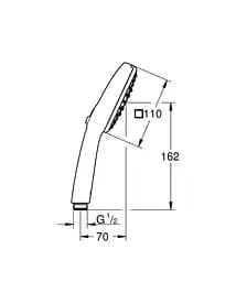 Ручний душ 3 режими струменя Grohe Tempesta Cube 110 27572003, Хром - мініатюра 6