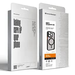 Чехол для Apple iPhone 13 Pro, Unit MagSafe SE, черный, с защитой камеры, магсейф, противоударный, магнитный, панель-накладка с MagSafe, с поддержкой беспроводной зарядки, TPU+PC, защита всего корпуса, ударопрочный, ArmorStandart (ARM75370) - мініатюра 5