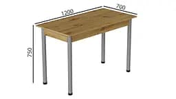 Стіл кухонний Ferrum-decor Беніта 75x120x70 Сірий ДСП Дуб Артізан 16мм (FRD-105695) - мініатюра 2