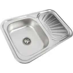 Кухонна мийка Platinum Декор 7549 з нержавіючої сталі 0.8 мм прямокутна 75x49 см (000000464)