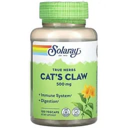 Котячий кіготь Solaray для веганів 500 мг 100 капсул