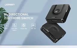 Спліттер UGREEN 2в1 HDMI Switcher 4K@60Hz CM217 (50966) - мініатюра 8