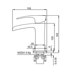 Змішувач для раковини Koer KB-14007-05 (KR3447) - мініатюра 2