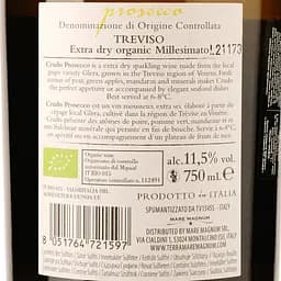 Ігристе вино Mare Magnum Crudo Prosecco Organic, біле, екстрасухе, 11,5%, 0,75 л - мініатюра 3