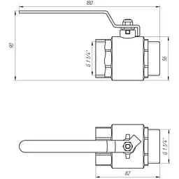 Кран кульовий прямий Q Professional 1 1/4″ ЗВ КР PN40 QP152 - мініатюра 4